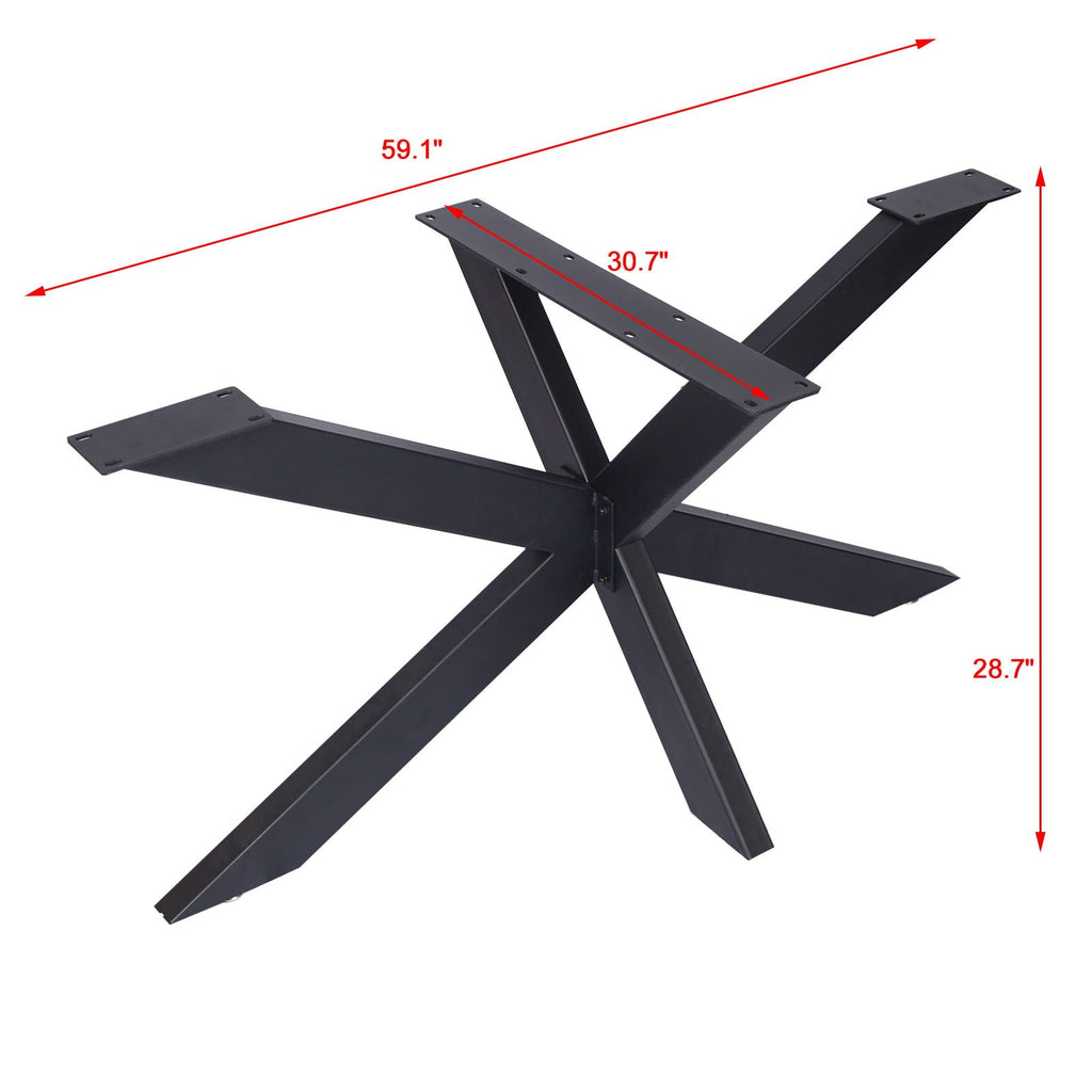 Steel Table Base with Spider Legs - Black