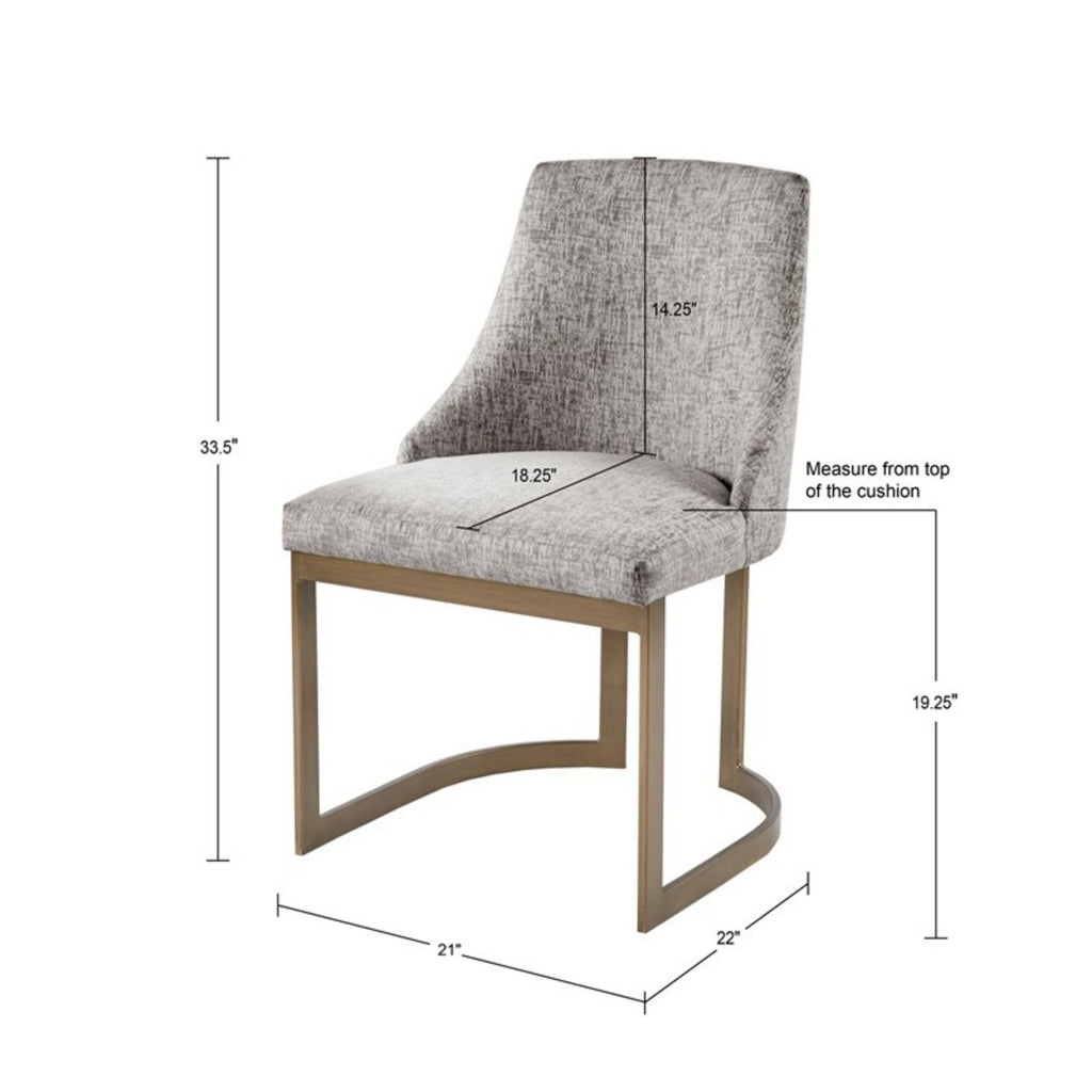 Modern Accent Dining Chairs with Upholstered Cushions – Beige or Gray
