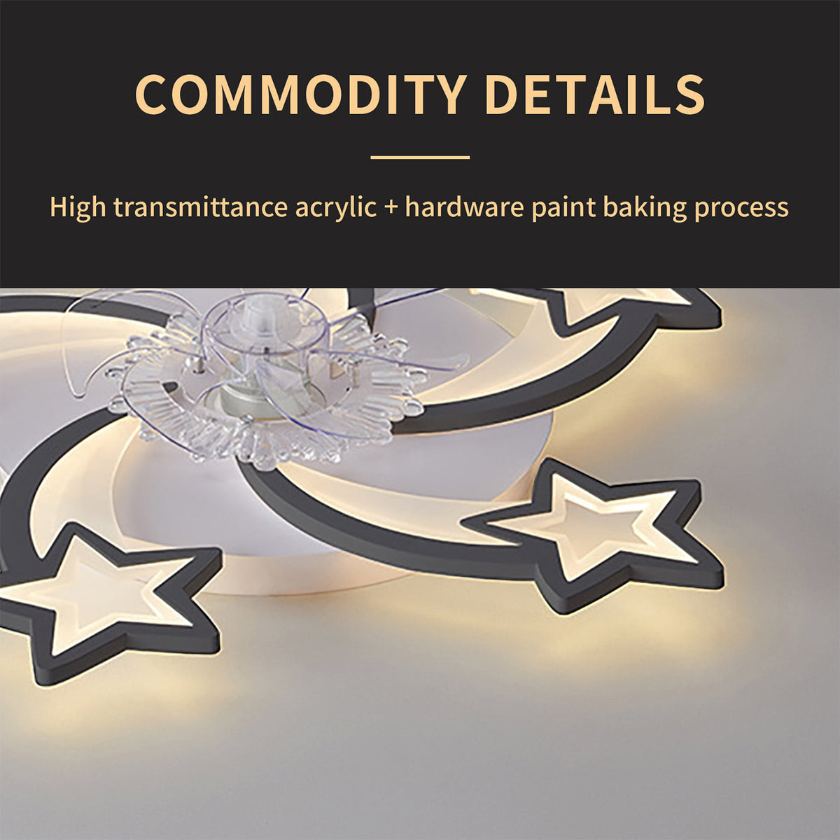 29 Inch Ceiling Fan with Dimmable LED Light and Remote Control - Acrylic