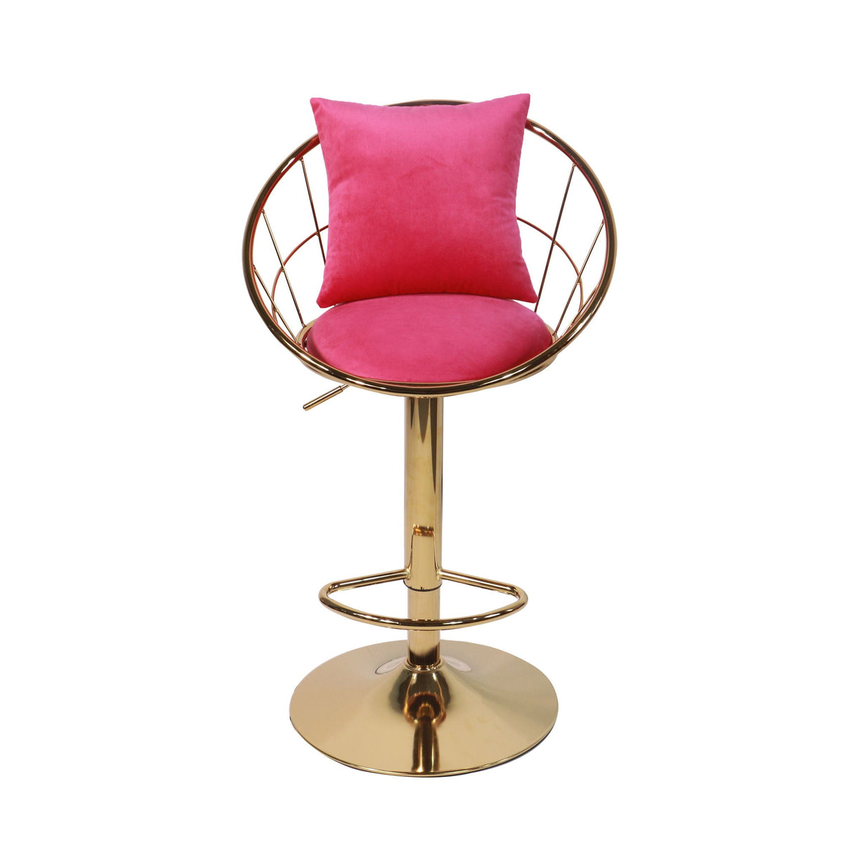 Adjustable Velvet Bar Stool Set with 360° Rotation - Multiple Colors