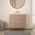 Amara 36'' Bathroom Vanity & Sink with Sintered Stone Basin - Carrara