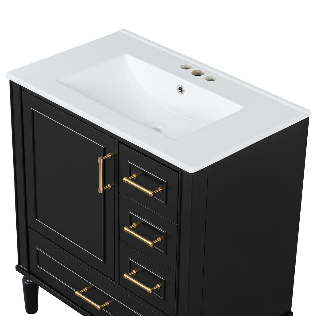 Traditional Bathroom Vanity Set with Soft Close Doors - Multiple Colors