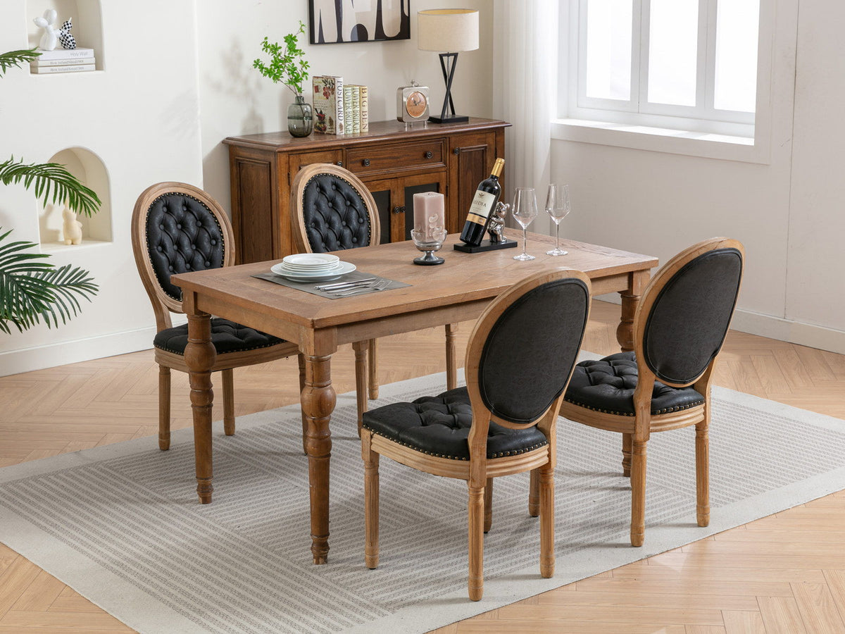 French Style Solid Wood Dining Chair with Nailhead Trim - Multiple Colors