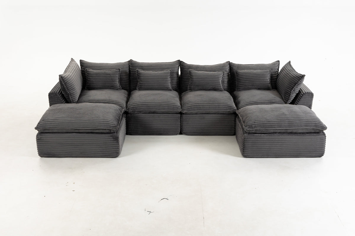 Cloud Couch Oversized Modular Sectional Sofa with Modular Design - Antique Grey