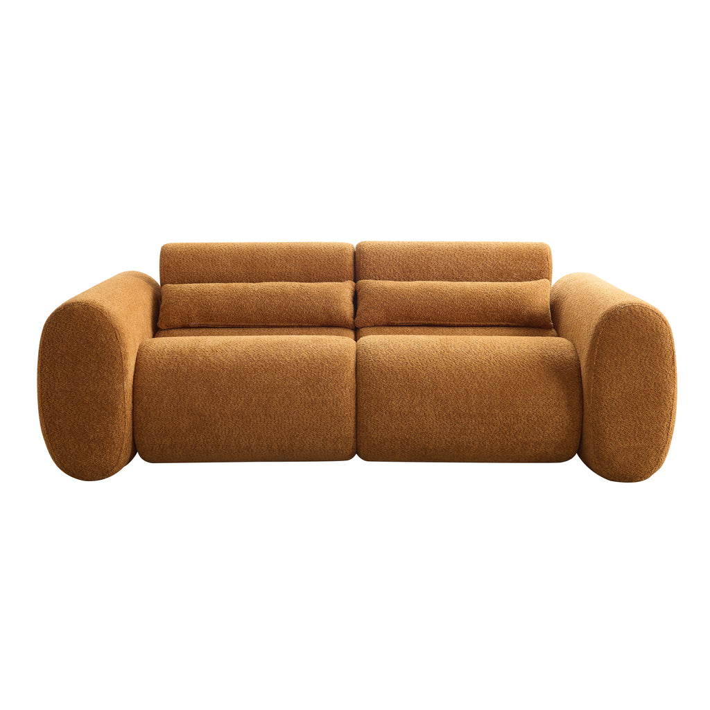 Curved Boucle 3-Seater Sofa with Cloud-Like Cushions - Nomad