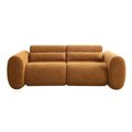 Curved Boucle 3-Seater Sofa with Cloud-Like Cushions - Nomad