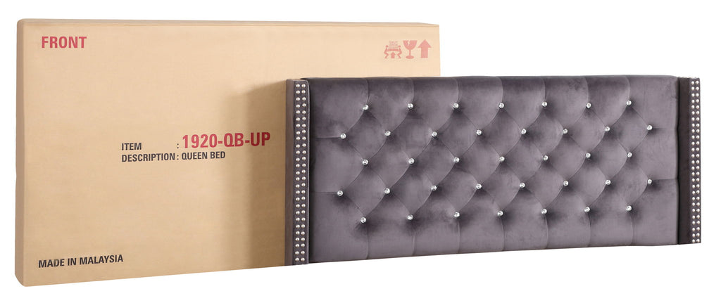 Upholstered Nailhead Trim Chic Bed with Tufted Headboard - Multiple Colors