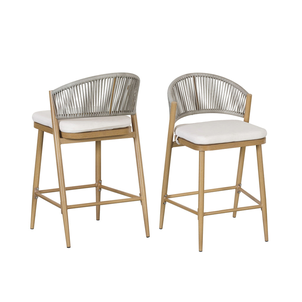 Outdoor 26" Counter Height Metal Frame Counter Stools
