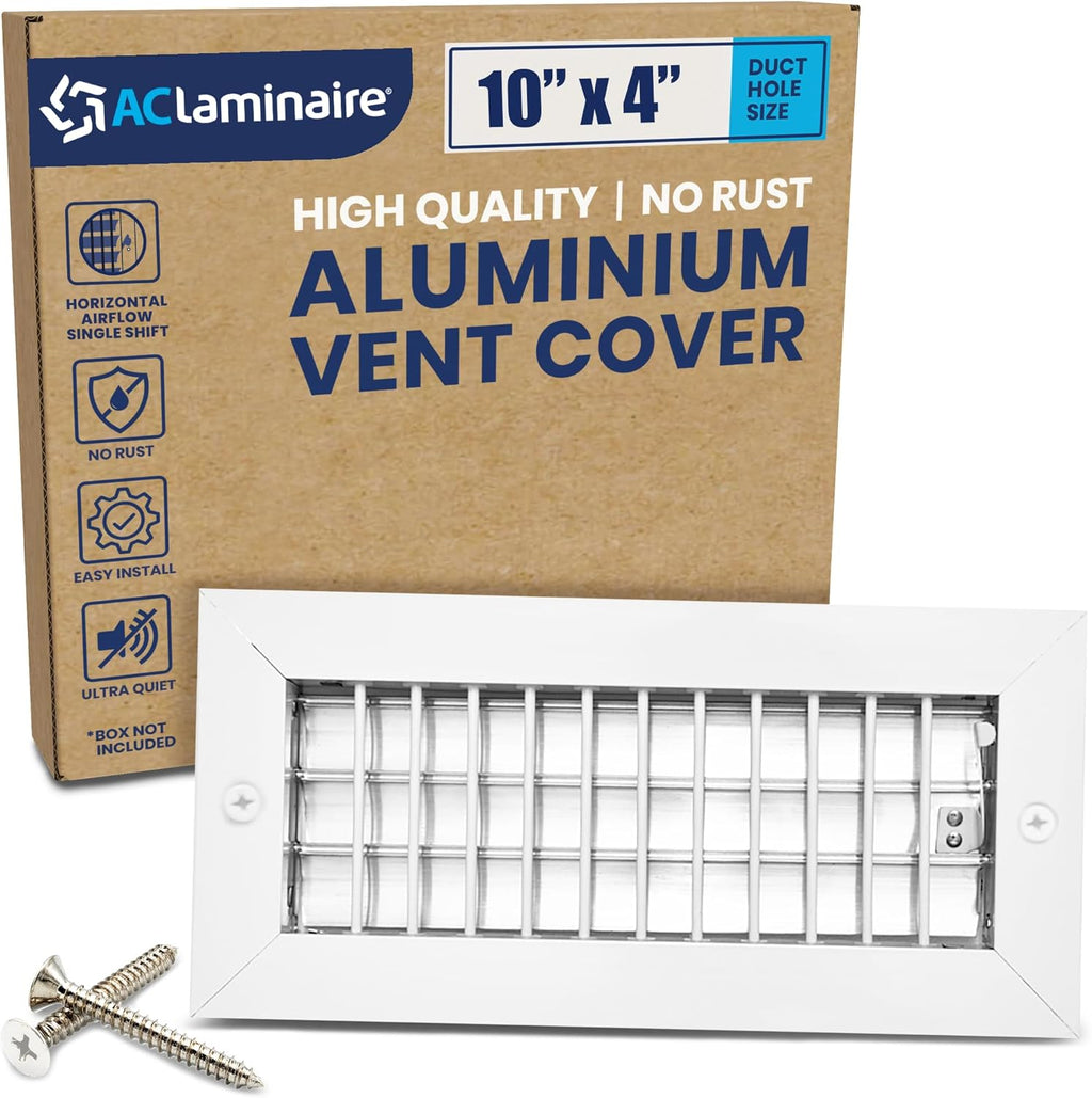Adjustable Aluminum HVAC Vent Cover with Efficient Airflow Control - Silver