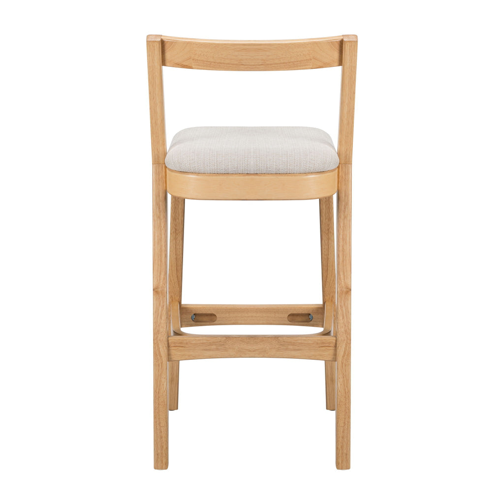 Jasper Indoor Barstool Set of 2 with Durable Rubberwood Seating - Dark Brown or Light Brown
