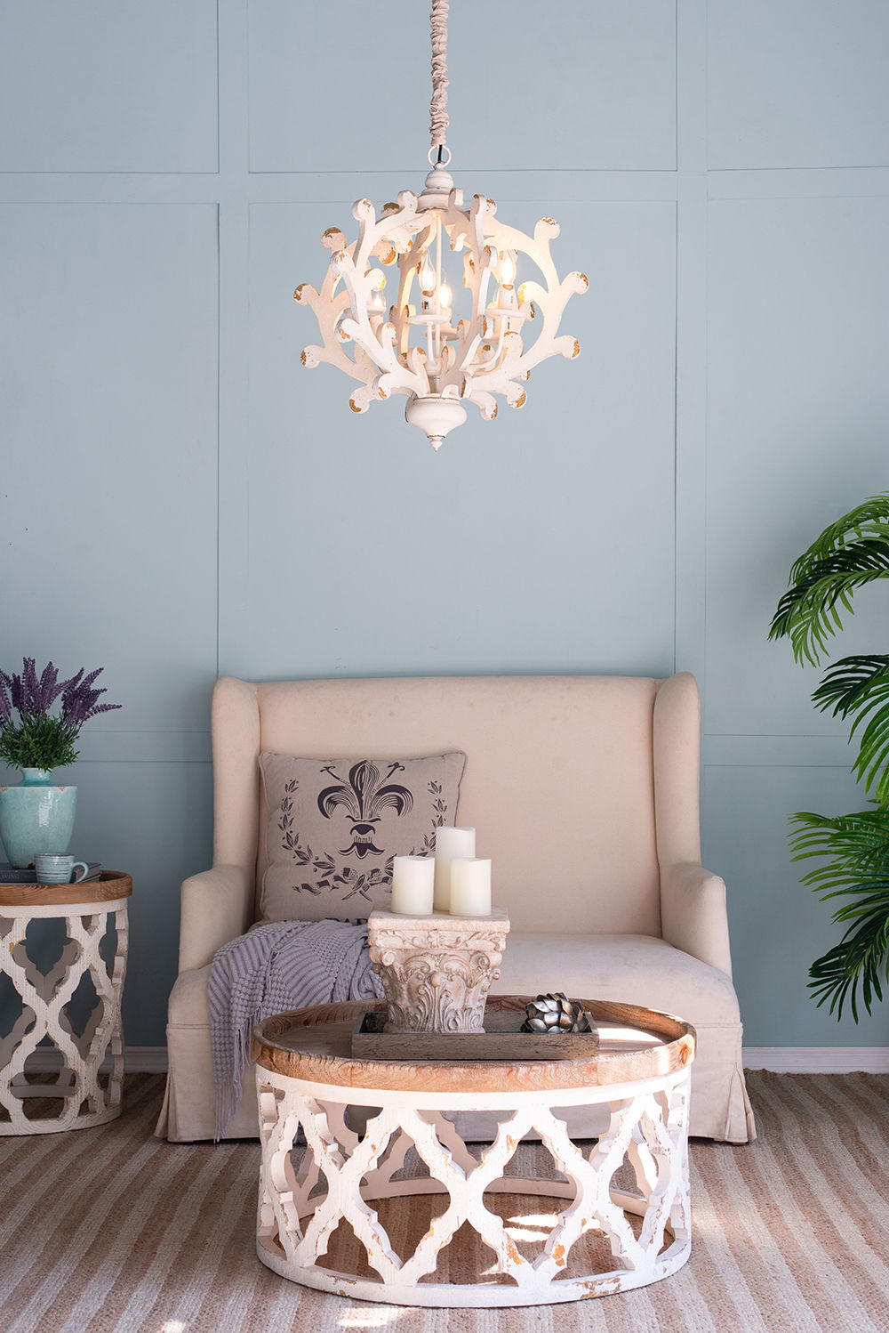 6 Light Chandelier with Adjustable Chain