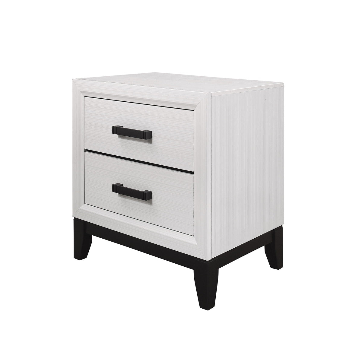 Mirage Nightstand with Two Drawers - Dark Gray or White