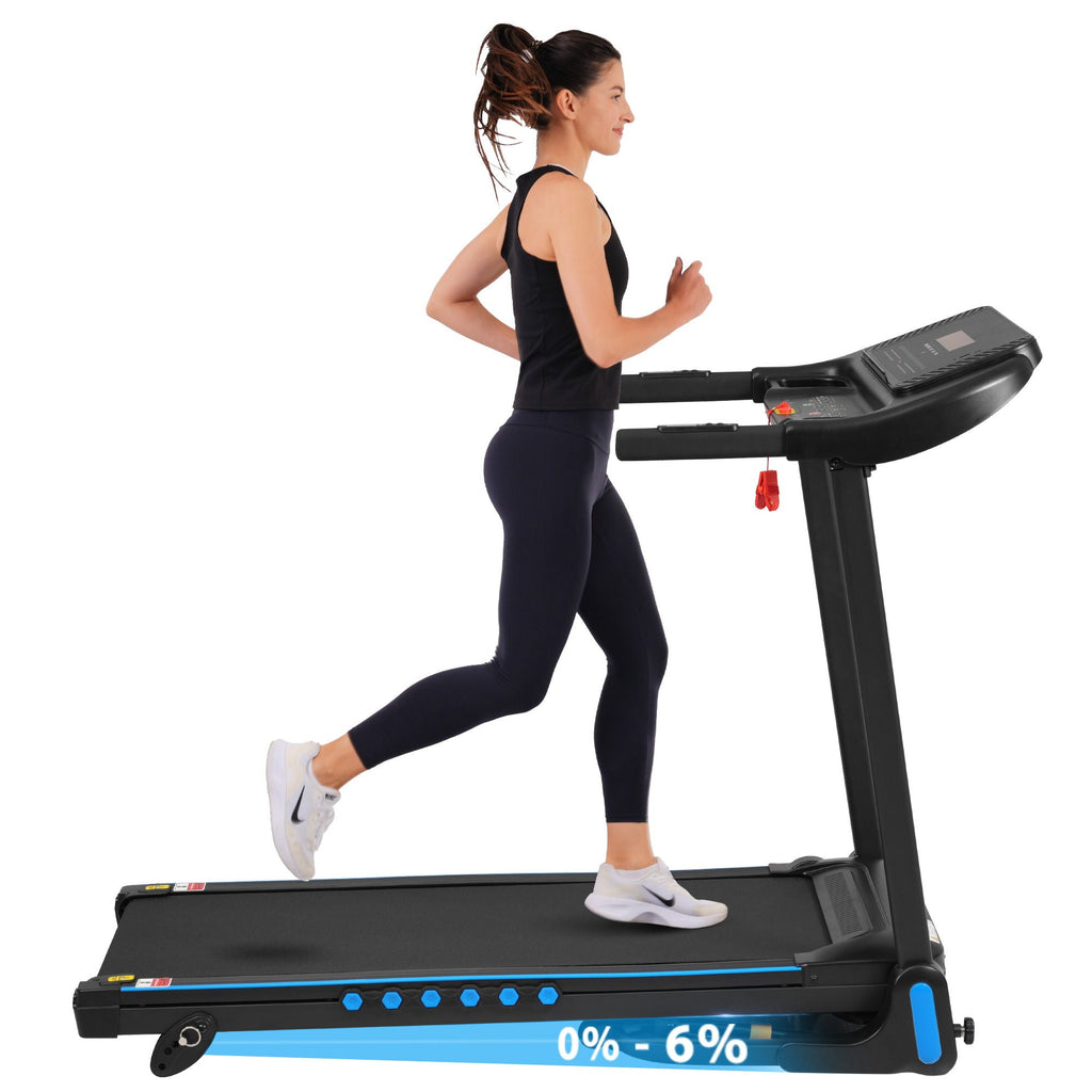 Incline Treadmill for Running & Walking with Hydraulic Folding - Black