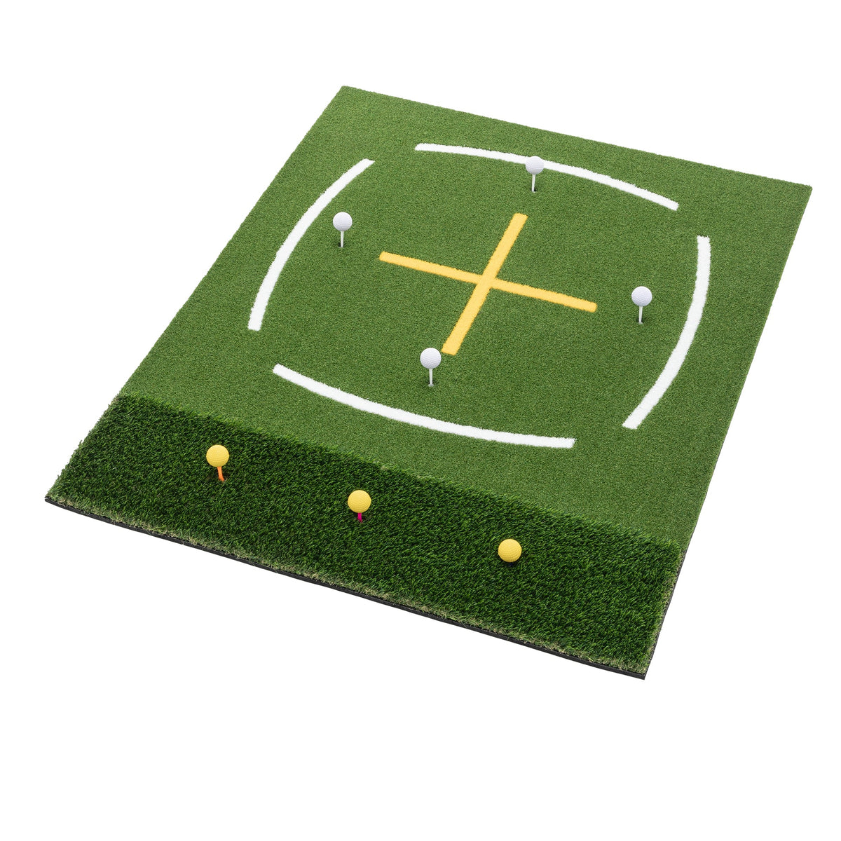 5'x4' Golf Hitting Mat with Cross Stance Guide - Green