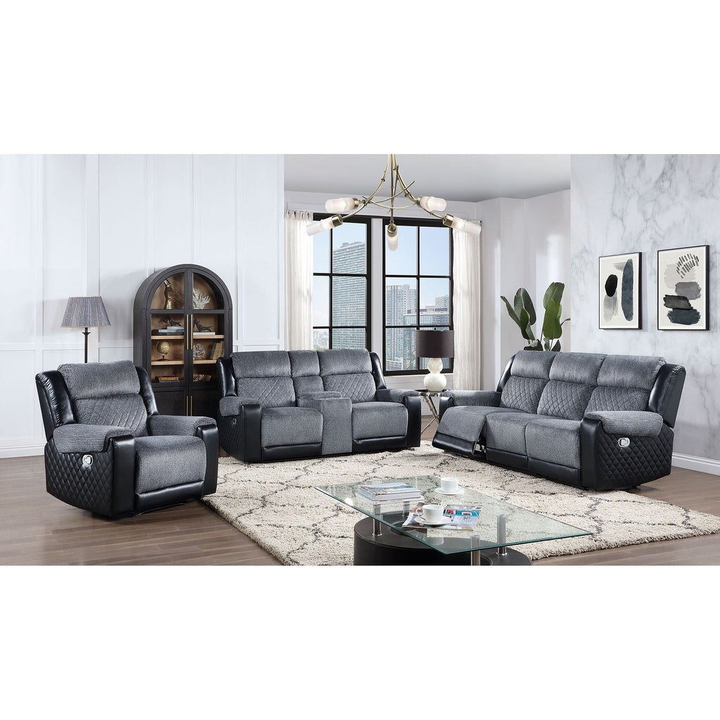 Gray Console Reclining Loveseat with Center Storage - Gray