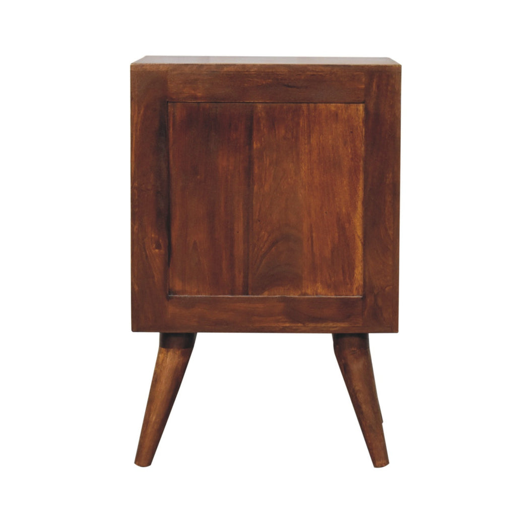 Solid Wood Quad Nightstand with 2 Drawers - Warm Finish