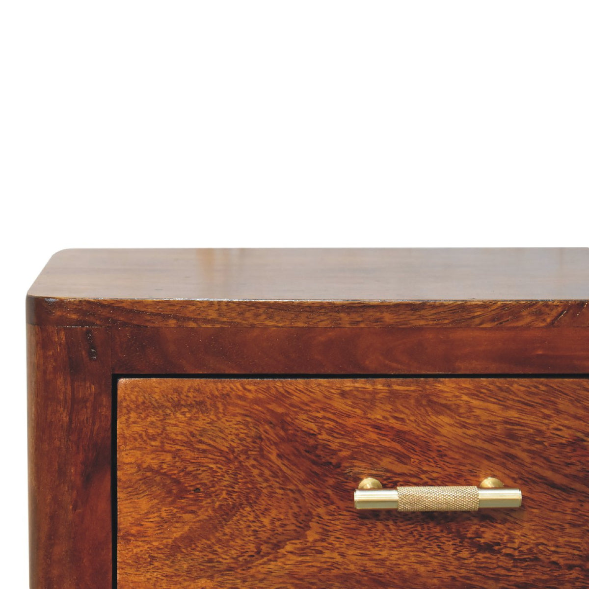 Luca Chestnut Nightstand with 3 Drawers - Solid Mango Wood