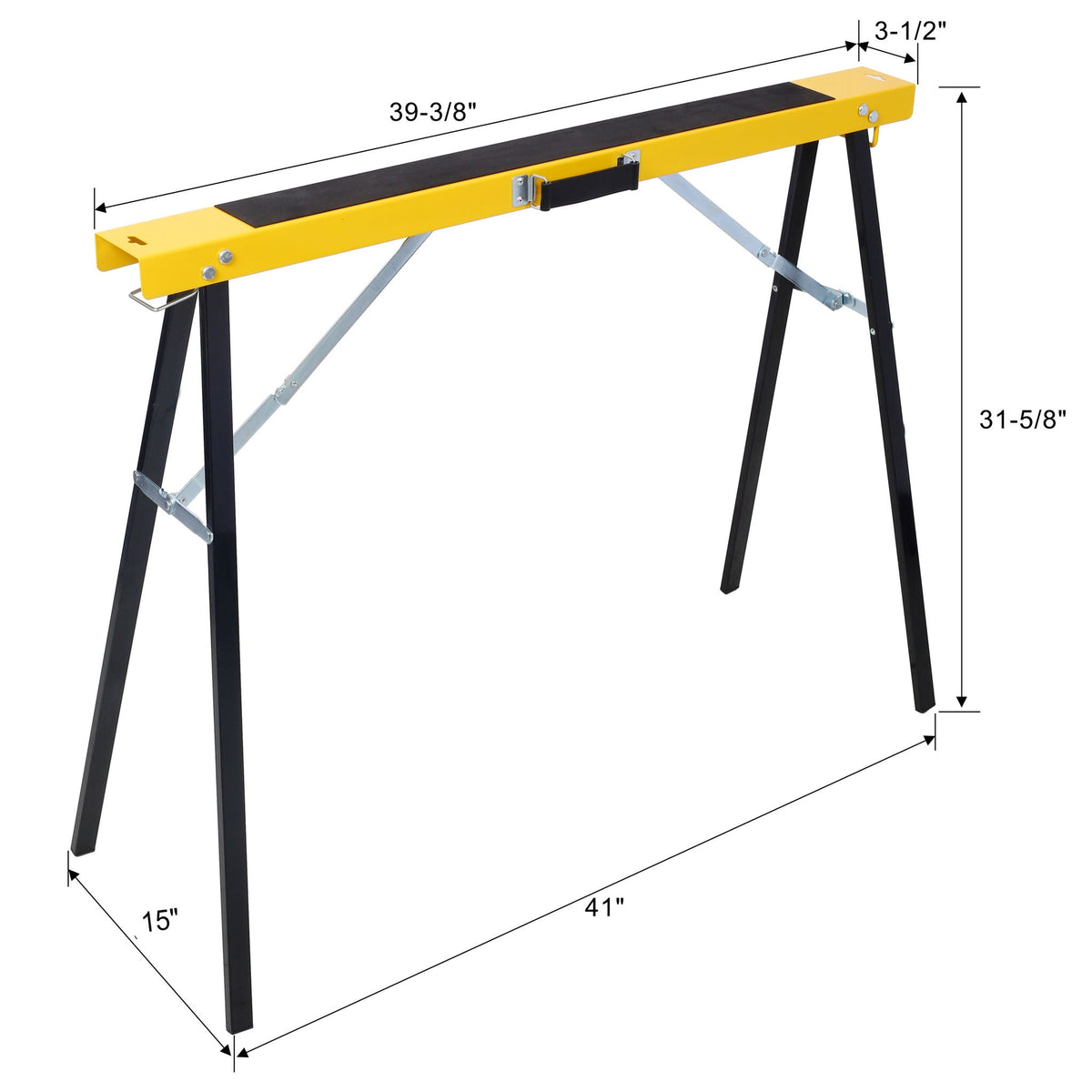 Folding Portable Saw Horses with Fast Open Legs - Yellow / Black