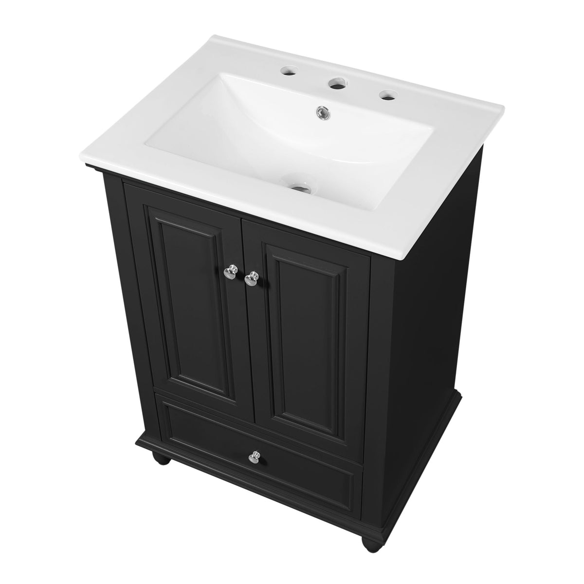 Modern Bathroom Vanity With Sink, Cabinet, And Drawers
