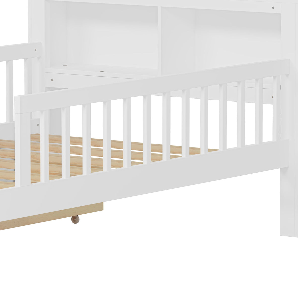Twin Storage Bed with Headboard Rack & Under-Bed Drawers - Multiple Colors