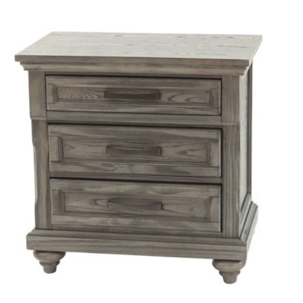 Panel 3 Piece Bedroom Set with Nightstands - Dark Gray or Dark Brown