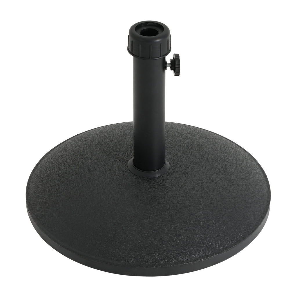 Black Round Outdoor Umbrella Base with Concrete Core - 35 lb
