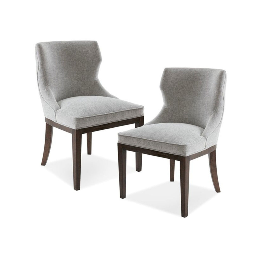 Gray Dining Side Chair Set with Solid Wood Legs - Mist Gray