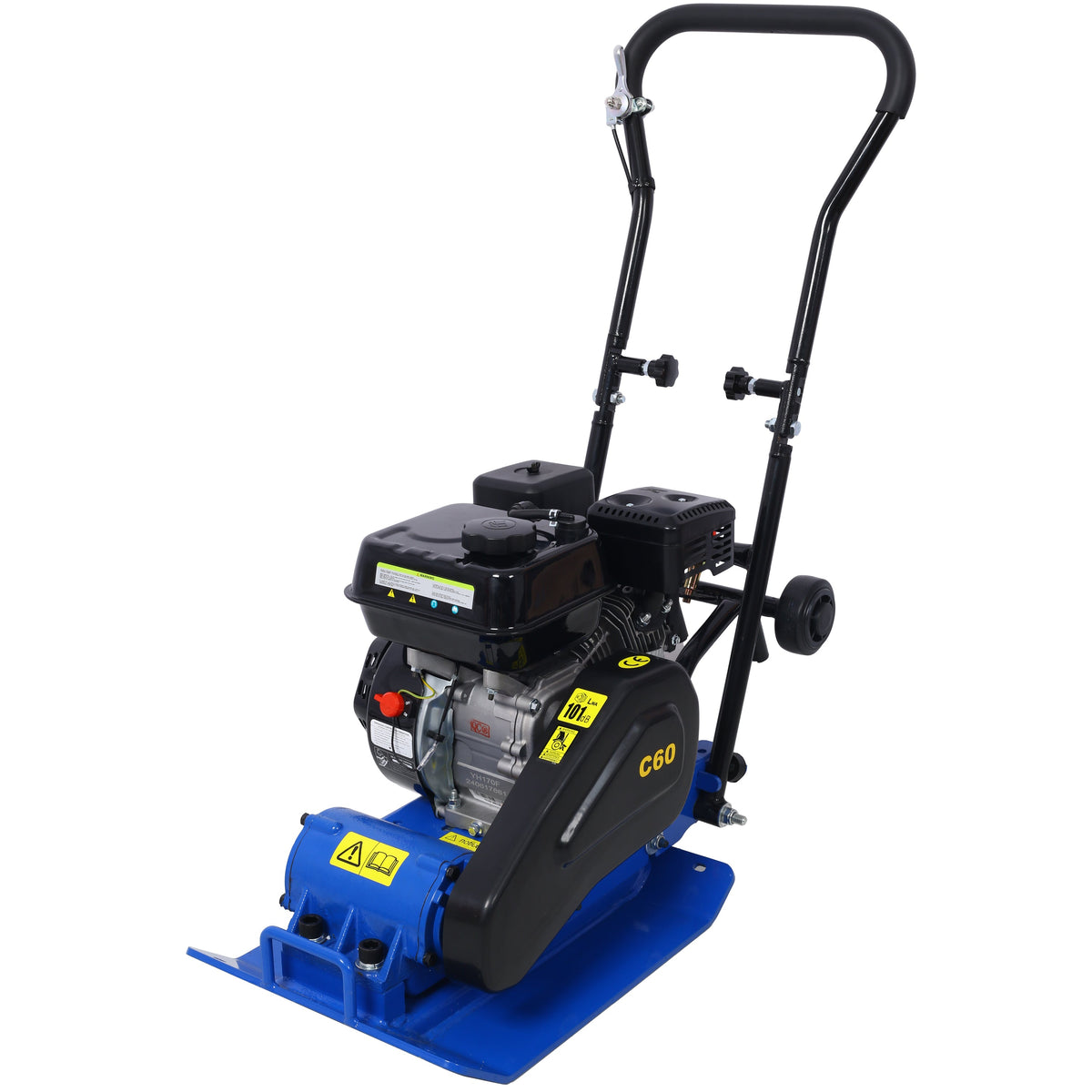 212cc Gas Vibration Plate Compactor with Built-in Wheel - Steel