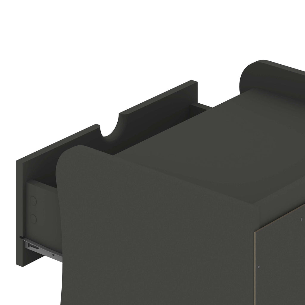 Nightstand with 3 Drawers and Quiet Glide - White or Dark Gray