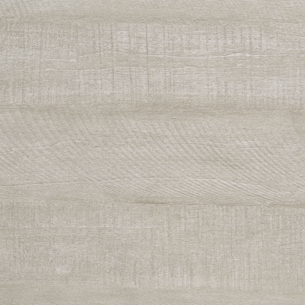 Queen Panel Bed with Upholstered Headboard - Rustic White Washed Finish