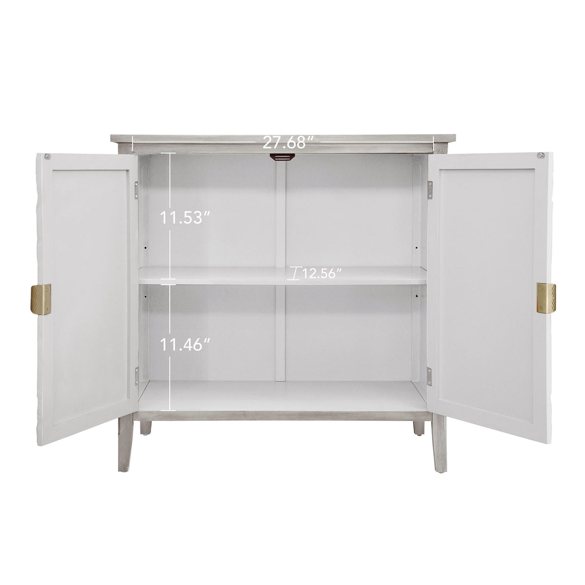 Light Gray 2 Door Cabinet with Adjustable Shelf - Bedroom Storage