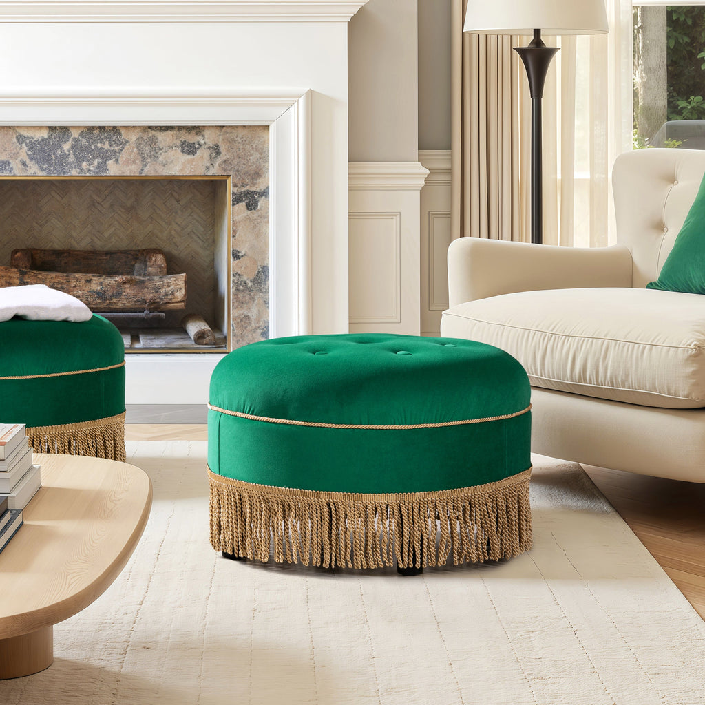Yolanda 24" Round Upholstered Accent Ottoman