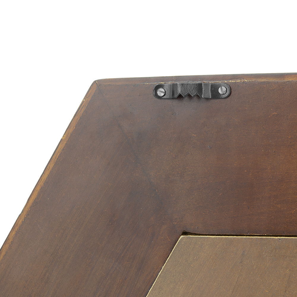 Hexagon Accent Mirror with Solid Teak Wood Frame - Light Brown, Dark Brown, Black