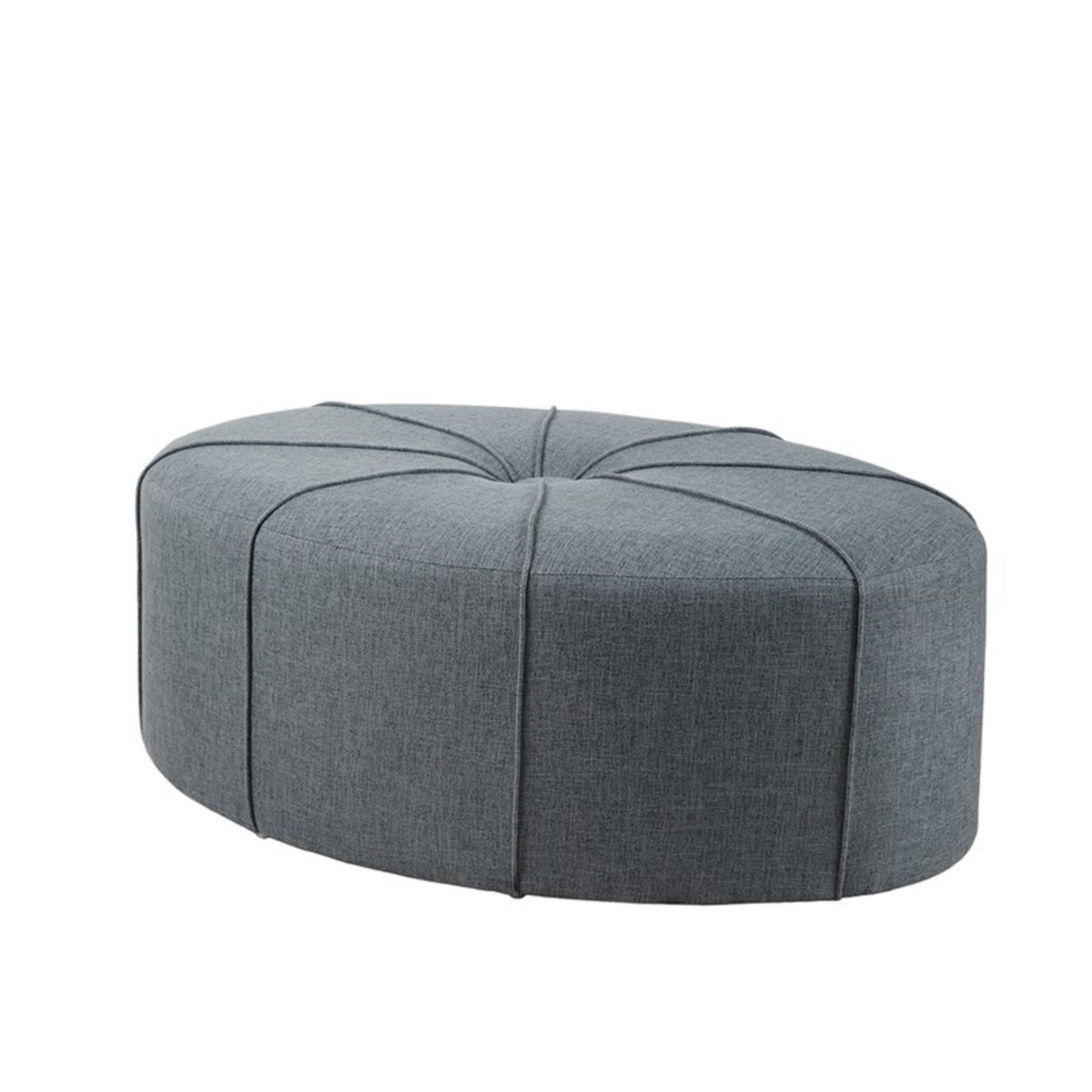 Large Cocktail Ottoman with Button Tufted Center - Blue or Beige