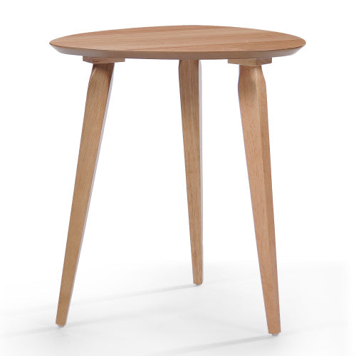 Natural Rubberwood End Table