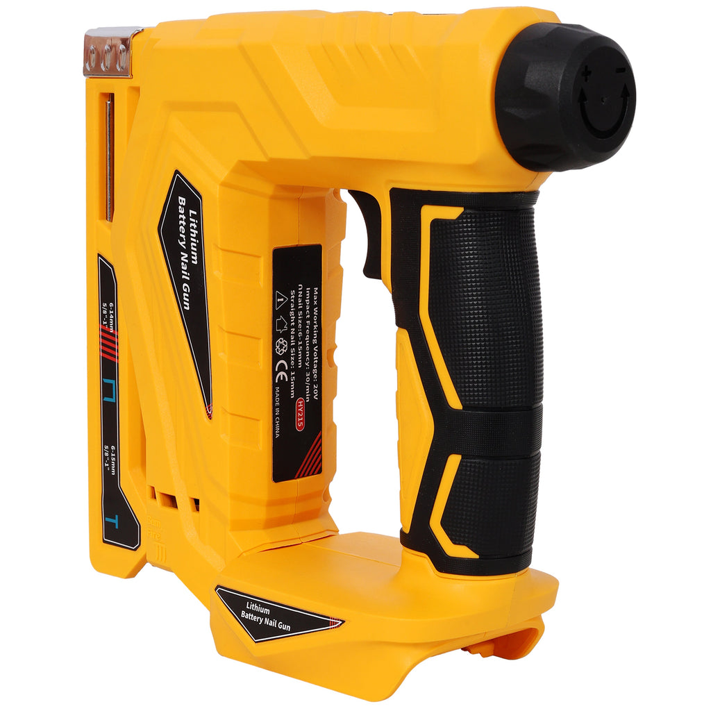 2-in-1 Cordless Brad Nailer & Narrow Crown Stapler with Adjustable Depth - Yellow