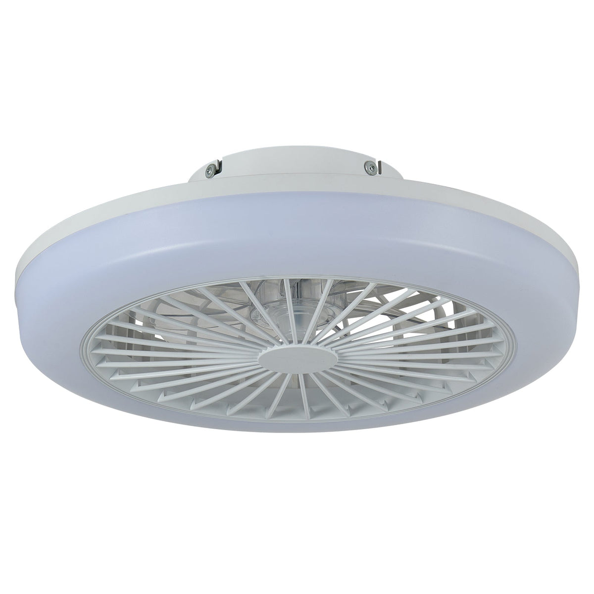 18 Inch Ceiling Fan with RGB Light and Remote Control - White