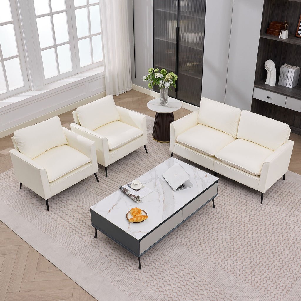 Upholstered Loveseat with Plush Headrest - Multiple Colors