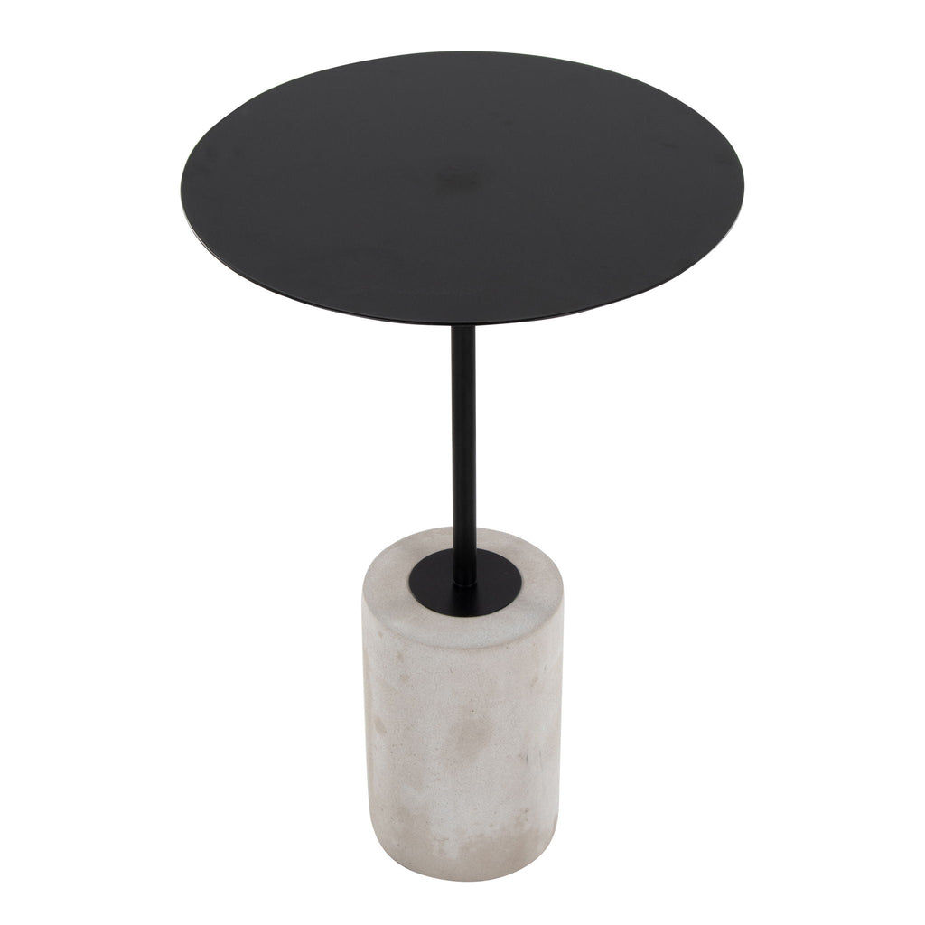 Contemporary Side Table with Concrete Base - Pearl Silver or Black