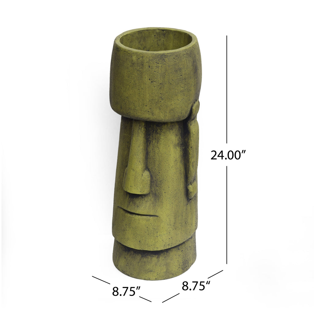 Glacier Cast Stone Urn with Weather Resistance - Gray