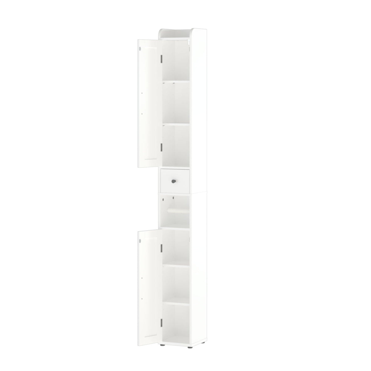 Slim Tall Bathroom Storage Cabinet with Adjustable Shelves - White