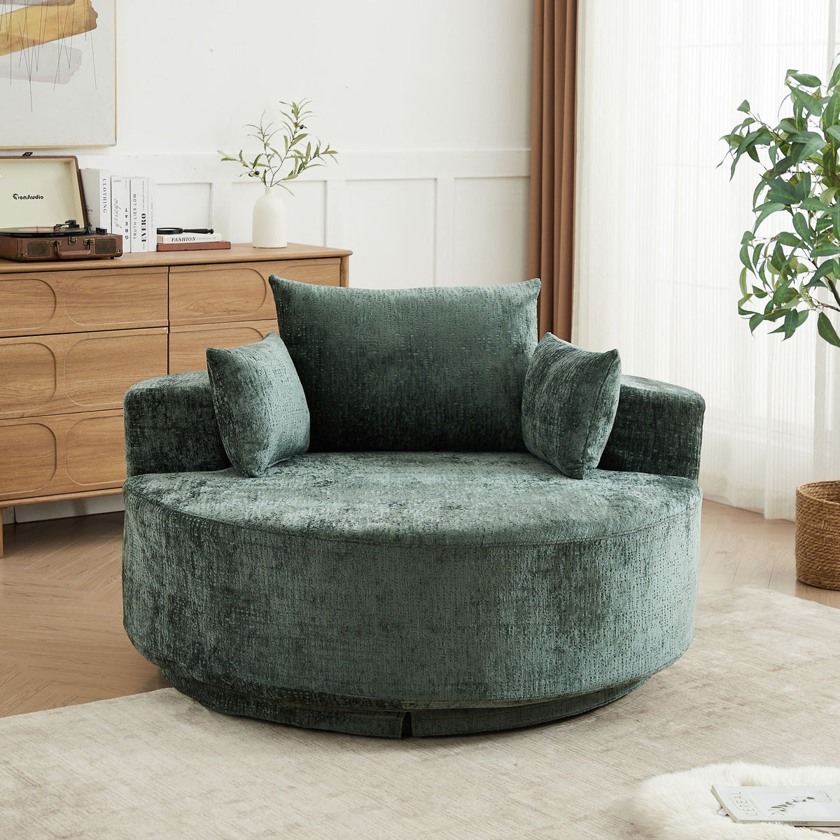 Swivel Sleeper Chair with Supportive Pillow and 360° Base - Multiple Colors