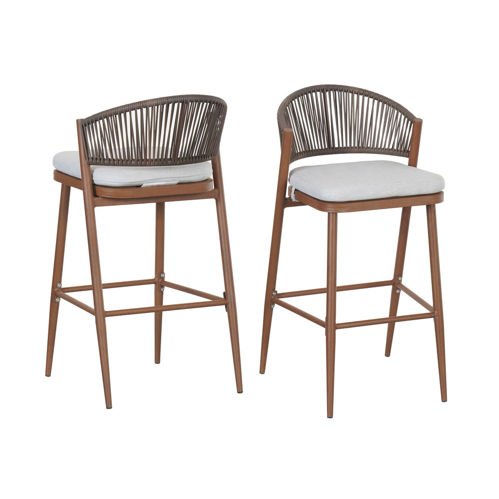 Outdoor Bar Height Metal Frame Counter Stools