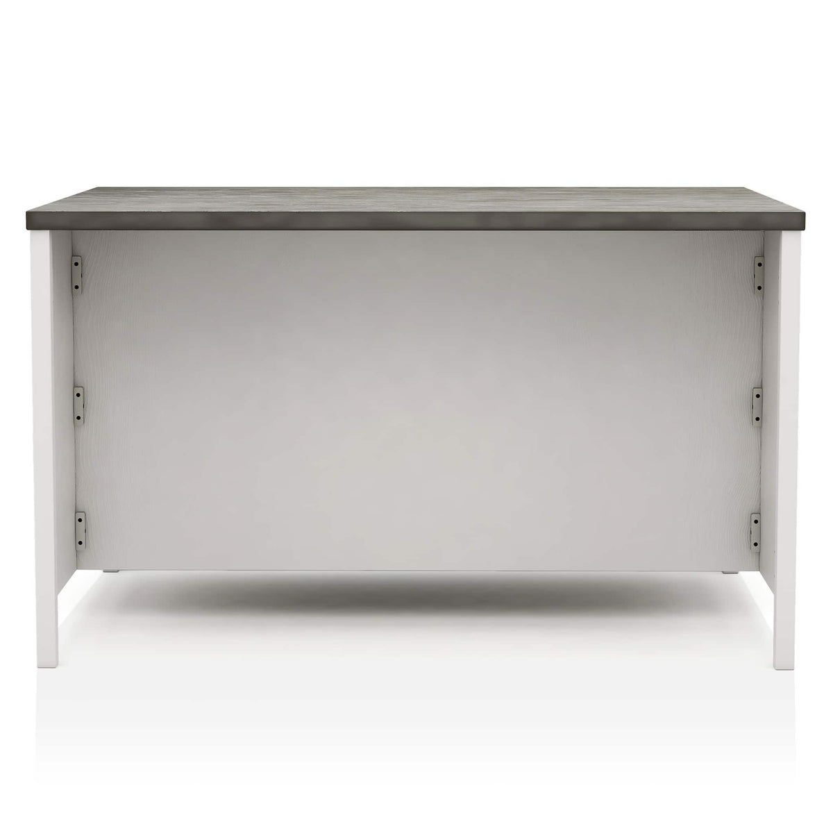 Counter Height Dining Table with Storage Cabinet Base - Dark Gray / Off White