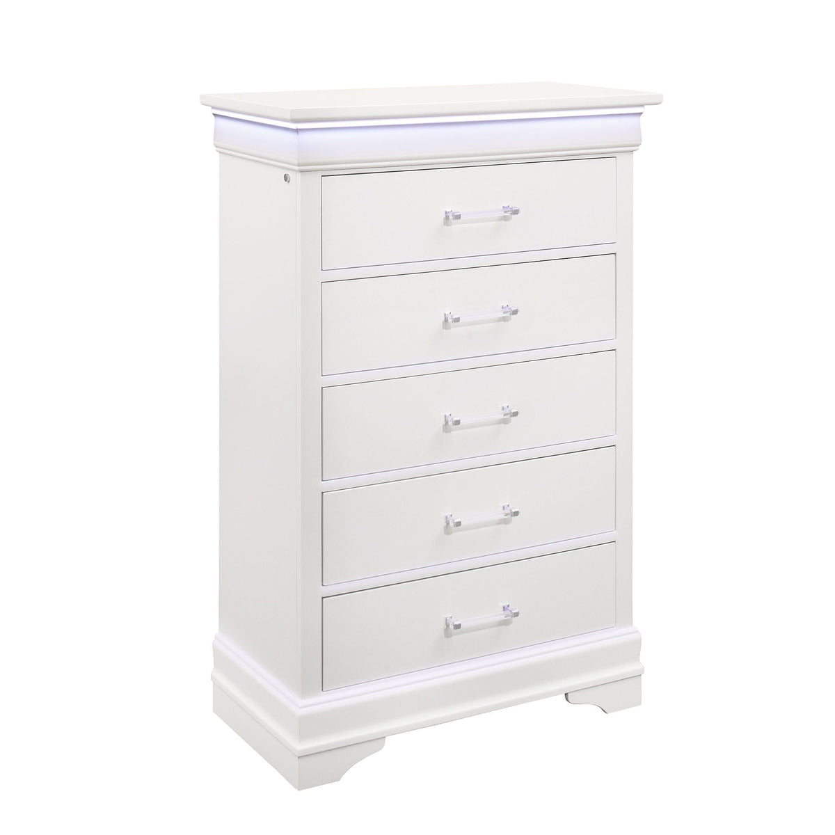 Charlston Accent Chest with LED Lighting – White or Blue