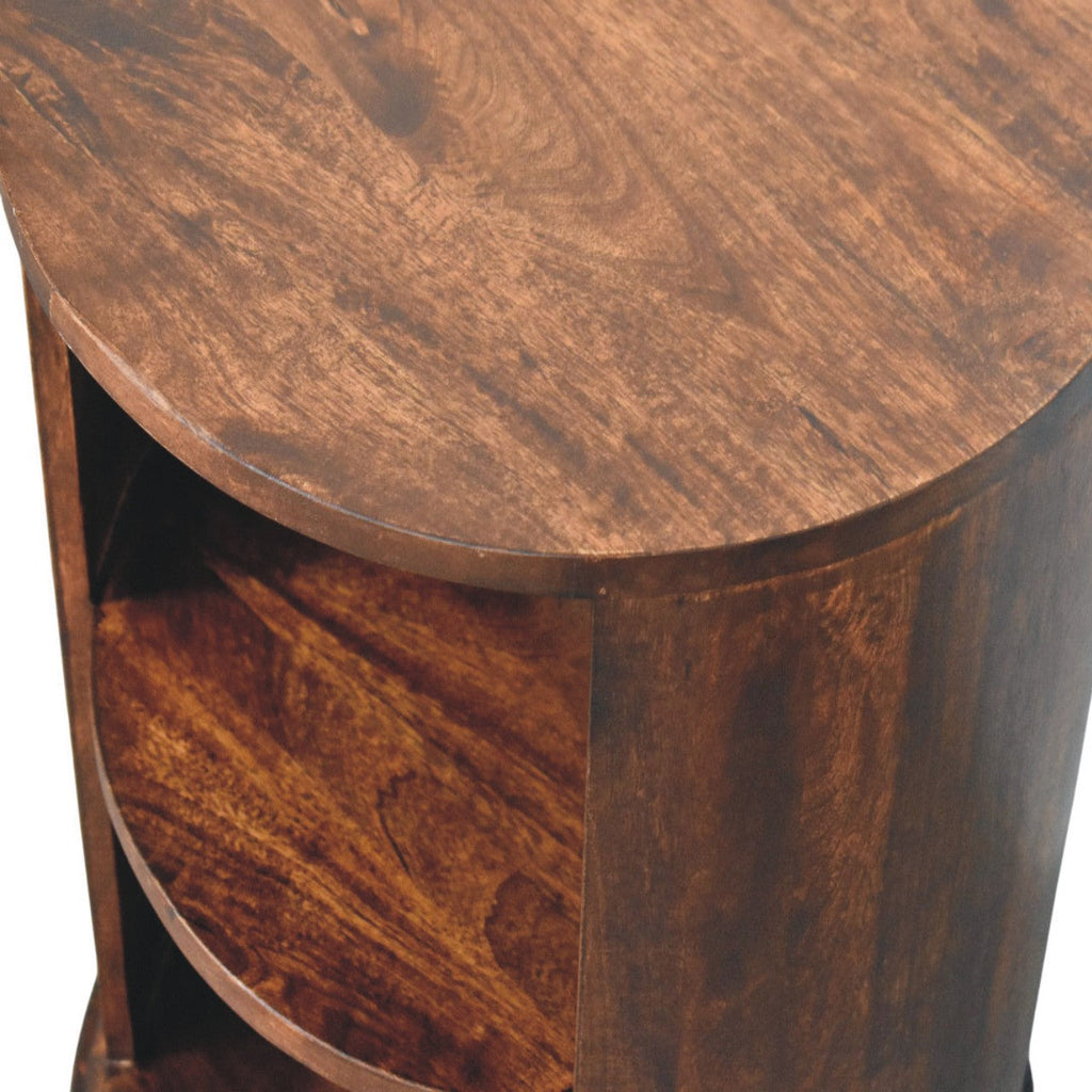 Solid Wood Ventura Side Table with Handcrafted Design - Walnut