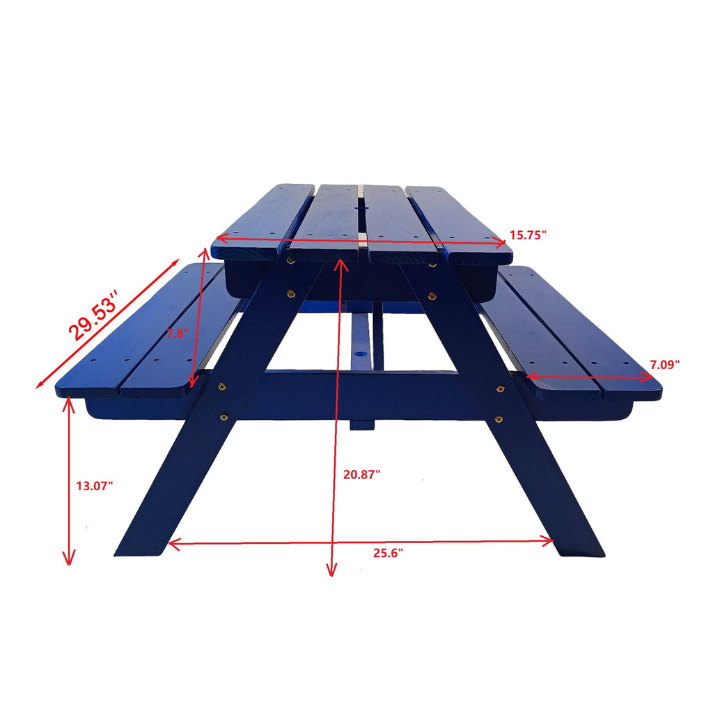 Solid Wood Children's Dining Table and Chairs Set with Multi-Functional Use - Blue or Light Brown