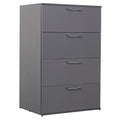 Glossy 4 Drawer Accent Chest with Deep Storage - Dark Gray or White