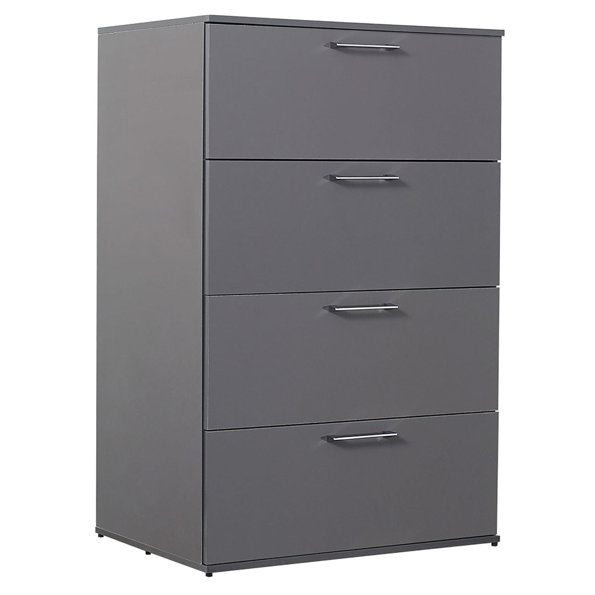 Glossy 4 Drawer Accent Chest with Deep Storage - Dark Gray or White