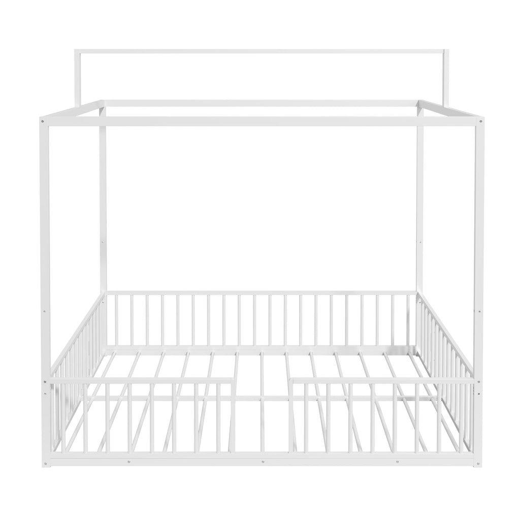 3 In 1 Convertible Montessori Floor Bed with Fenced Support - Full